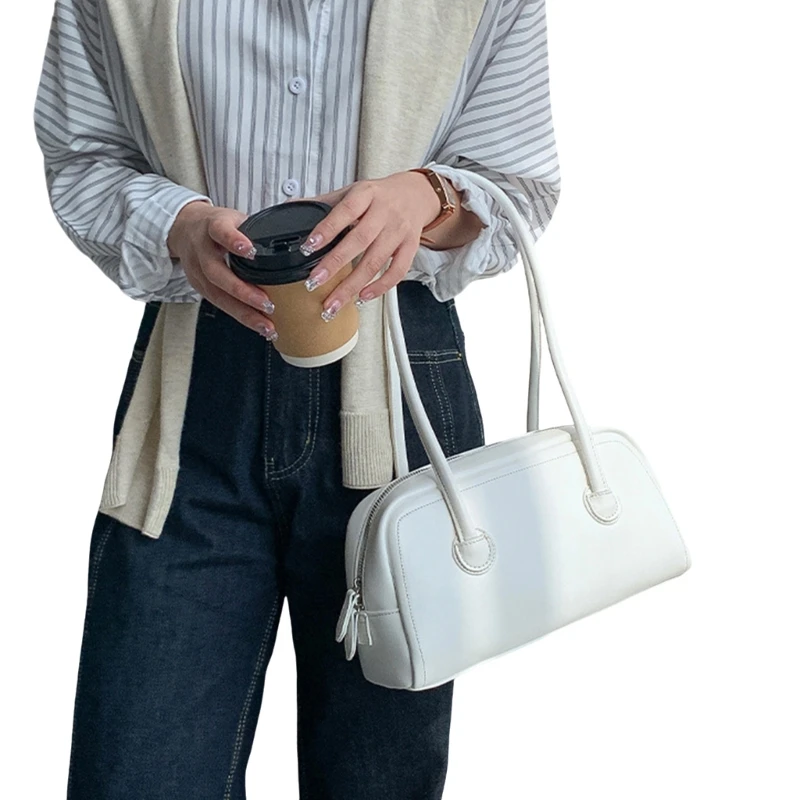 2024 NEW Shoulder Bags Large Capacity Soft Handbag for Women Girl Solid Color Travel Shopping Zipper Bag Splashproof Bag
