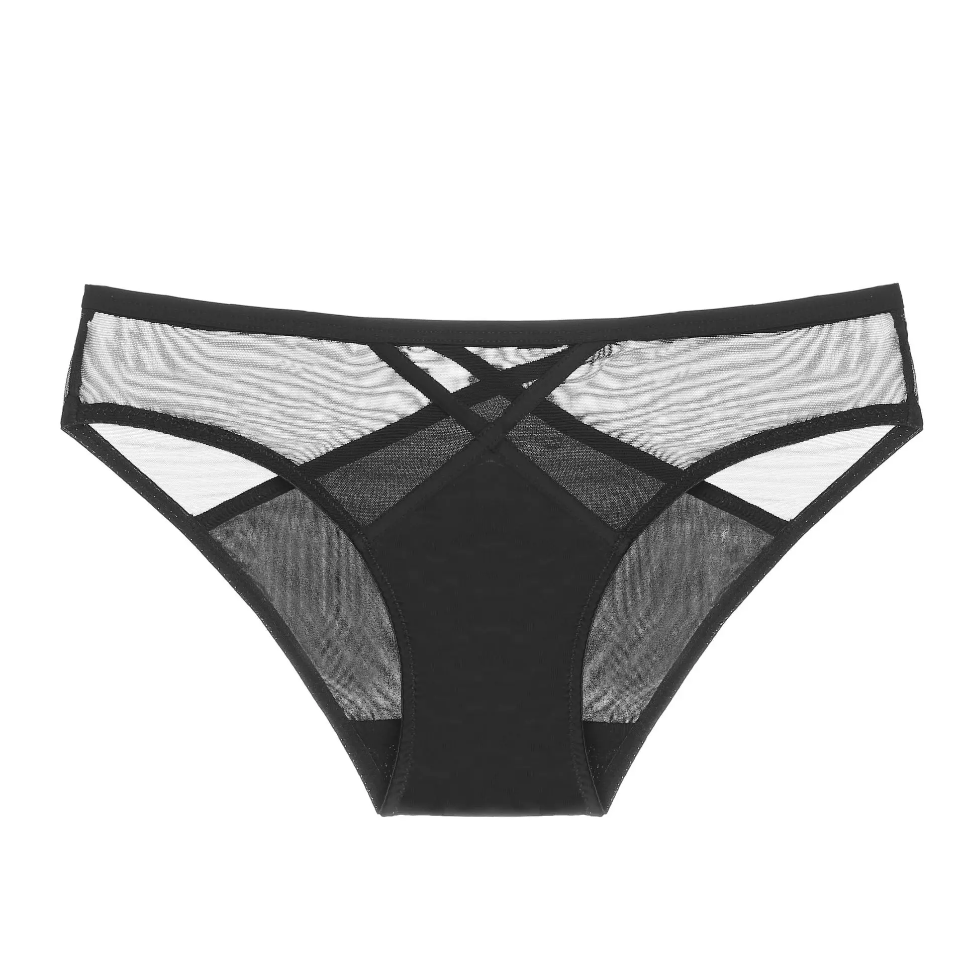 

No Trace Sweet Lace Ice Silk Short Panties Ladies Pure Cotton Crotch Large Size Low Waist Sexy Japanese Style Briefs