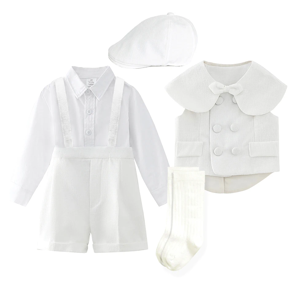 5pcs Boy Outfit Set Boutique Formal Suits for 1-4 Year Baptismal Baby Boys Girls Clothing Birthday Party Dress