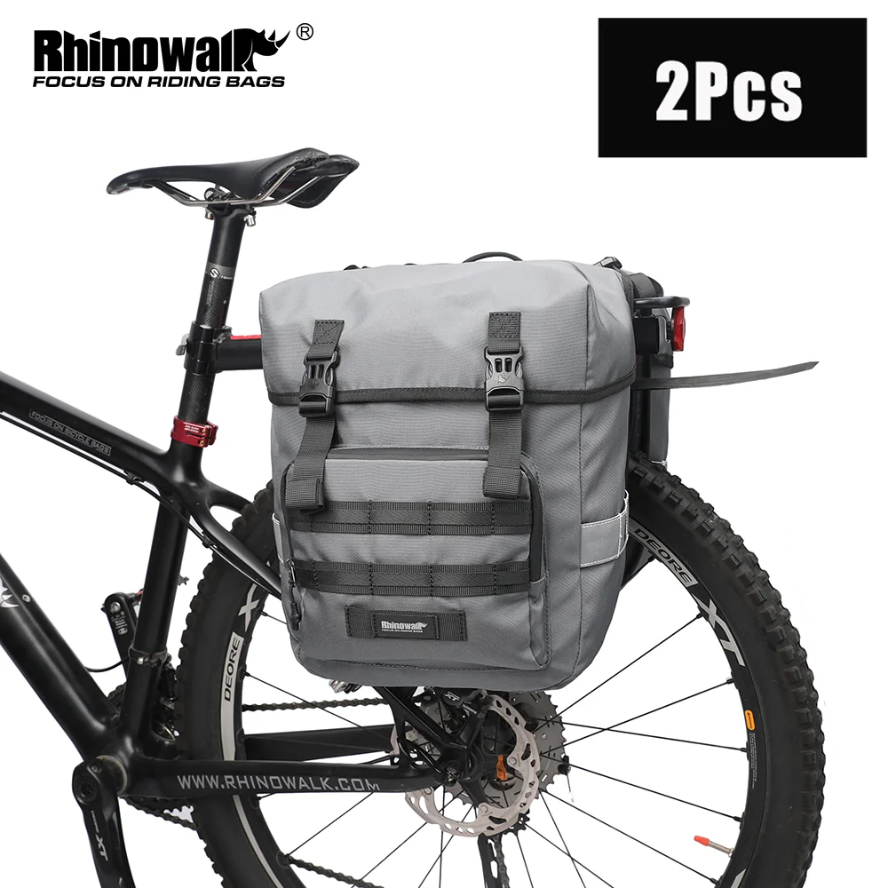 

Rhinowalk Bike Bag 2Pcs Double Side Rear Rack Bags 40L Cycling Trunk Bag Pannier MTB Outdoor Bicycle Tail Seat Pack Raincover