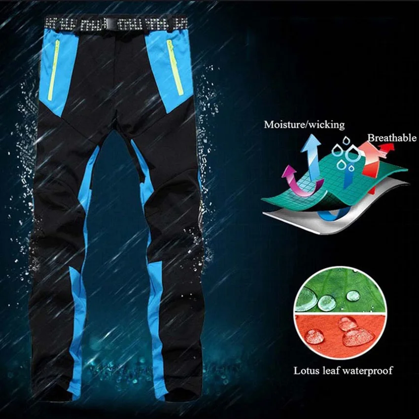NUONEKO Men Women Winter Hiking Pants Waterproof Softshell Fleece Pants Sport Skiing Outdoor Pantalon Trekking Hombre PM29