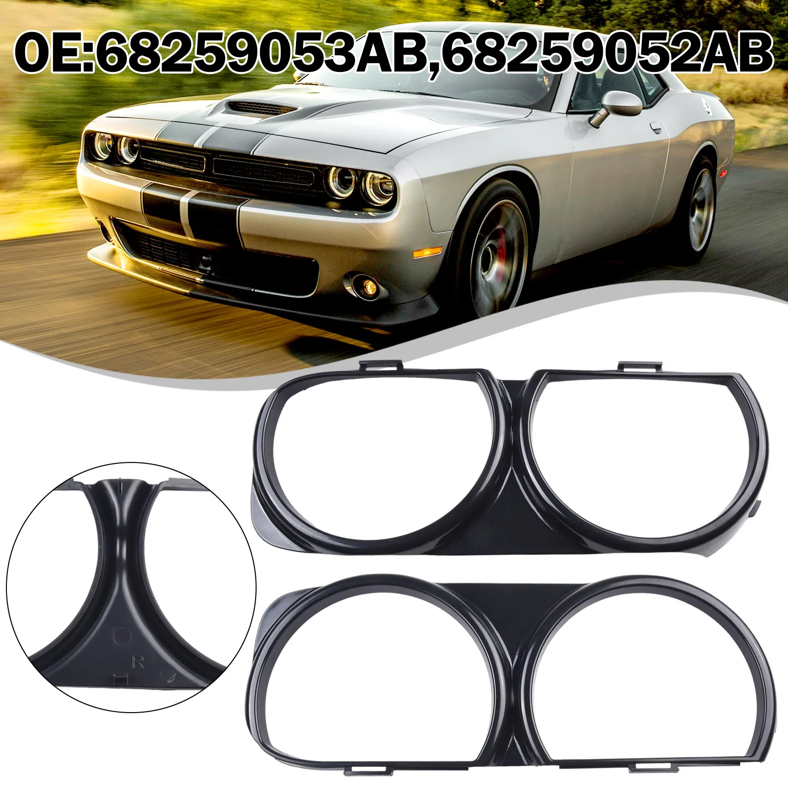 

LH RH Pair Of Car Headlight Light Frame Decoration Car Left Right Headlight Light Frames For Dodge For Challenger 2008-2014