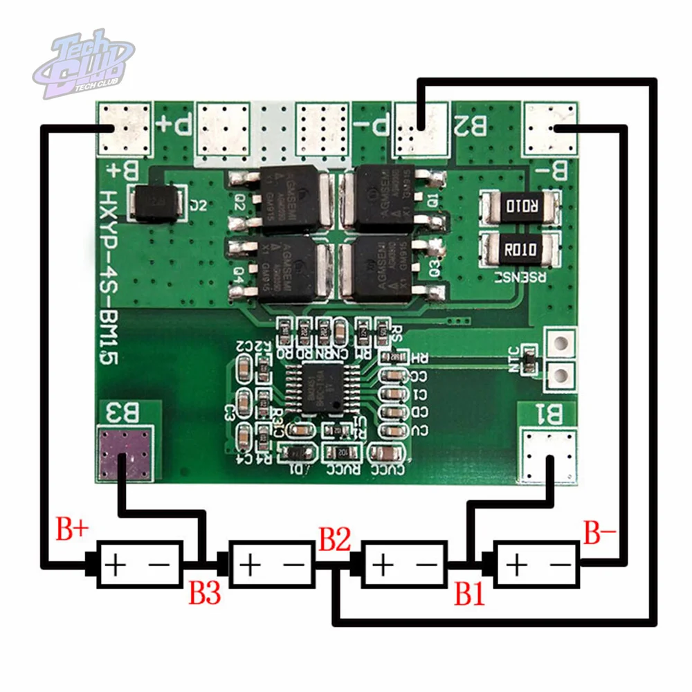 

4S 12.8V 14.4V 16.8V Lifepo4 Li-ion Lipo Lithium Battery Protection Board 18650 BMS Balance Board for Power Tool Accessories