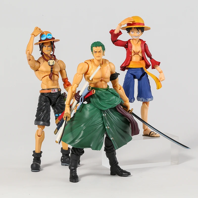 MH Variable Action Heroes One Piece Portgas D Ace Monkey D Luffy Roronoa  Zoro Action Toy Collection Figure Gift