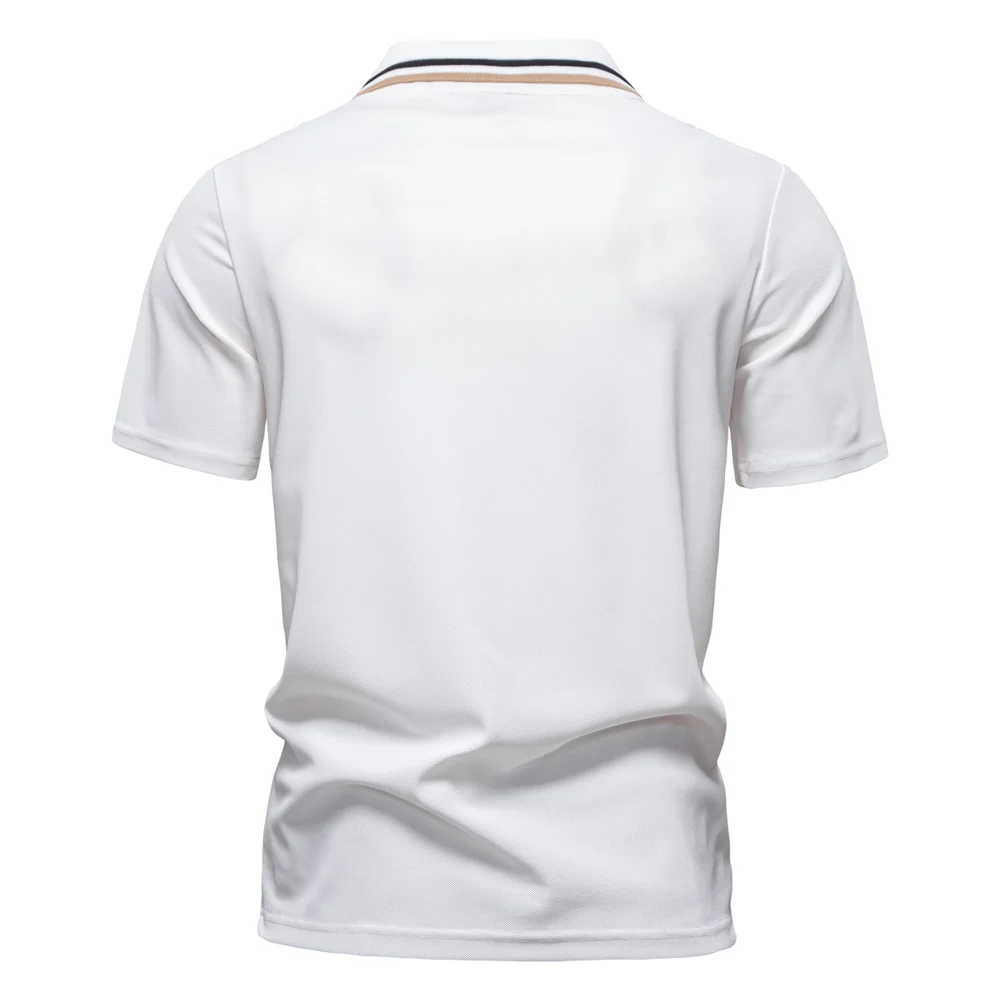 2025 Men's Polos Solid Color Classic Polo Shirt Men Short Sleeve Top Quality Casual Business Social Polo Men With Pocket 3