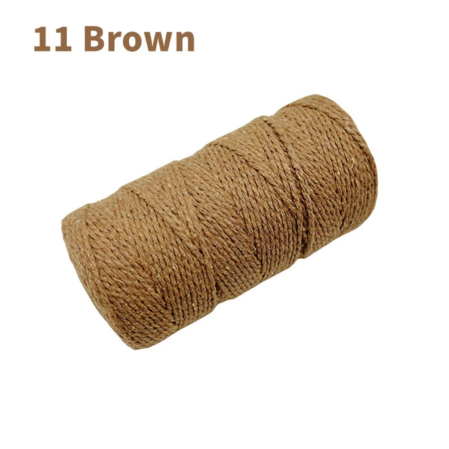 Vibrant 2mm Cotton Macrame Cord for Crafts and Home Decor - 100m Roll