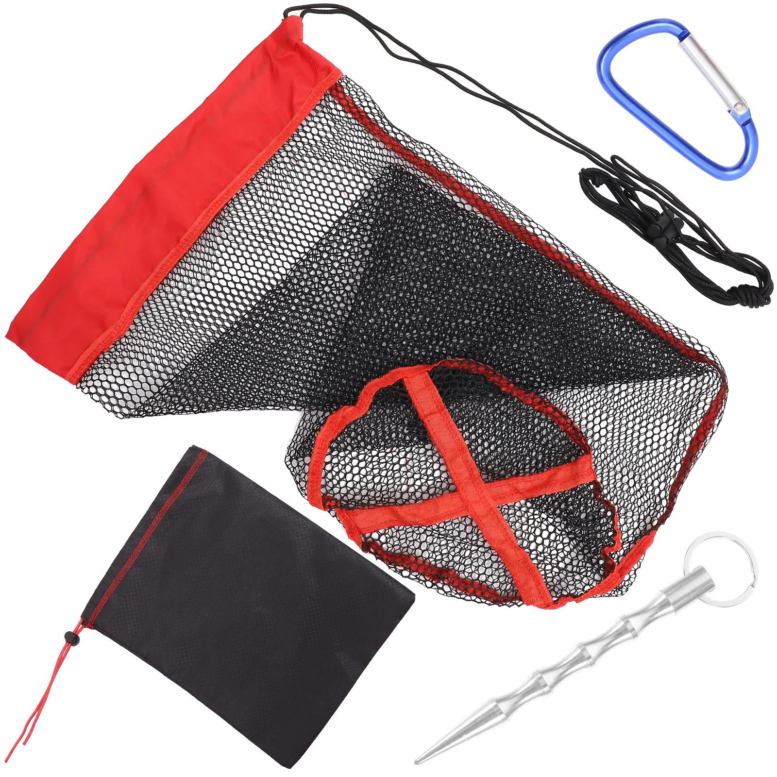 

Diving Fishing Net Bag Outdoor Drawstring Fish Net Portable Fishing Holder with Ground Insert