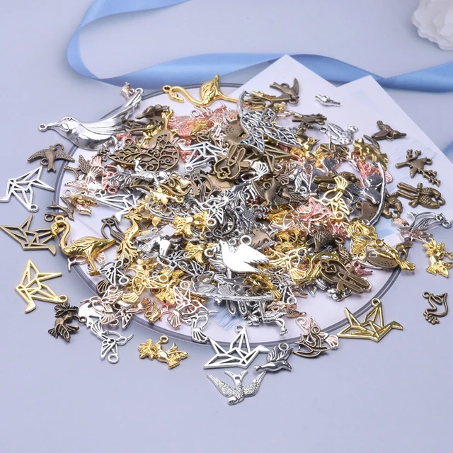 Birds Series Metal Thousand Paper Cranes Pendant Charm For Jewelry Making  Woodpecker Swallow Flamingo Accessories DIY Breloques - AliExpress