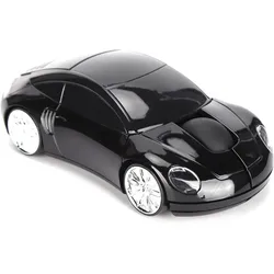 Sleek Ergonomic Car - Shaped Wireless Mouse with USB Receiver (Black)