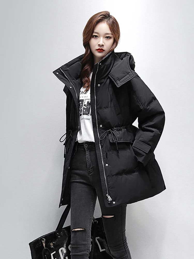 2022 New Winter Quilted Jacket Women Parka Coat Thick Warm Cotton Coat Hooded Fashion Snow Wear Padded Clothes Straight Slim