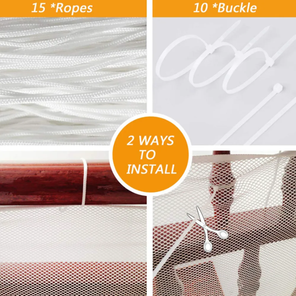 1PCS Safety Net Kids Stairs Railing Banister Guard Kid Thick Hard Mesh Netting Protection Rail Balcony Stair Fence