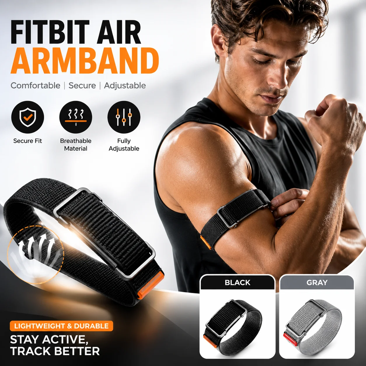 Adjustable Nylon Sport Armband with Detachable Accessories