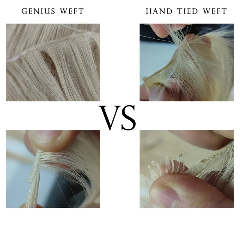 Straight Brazilian Genius Weft Natural Human Hair Bundles Double Drawn Invisible Human Hair Weaves 100G Women 14&ldquo;-28&lsquo;&rsquo;