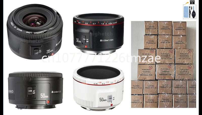 Obiettivo Principale Standard Per Fotocamera Slr Yongnuo Yn 35Mm F2 Yn 50Mm F1.8 Ii Obiettivo Canon Ef Autofocus, Cornice Completa