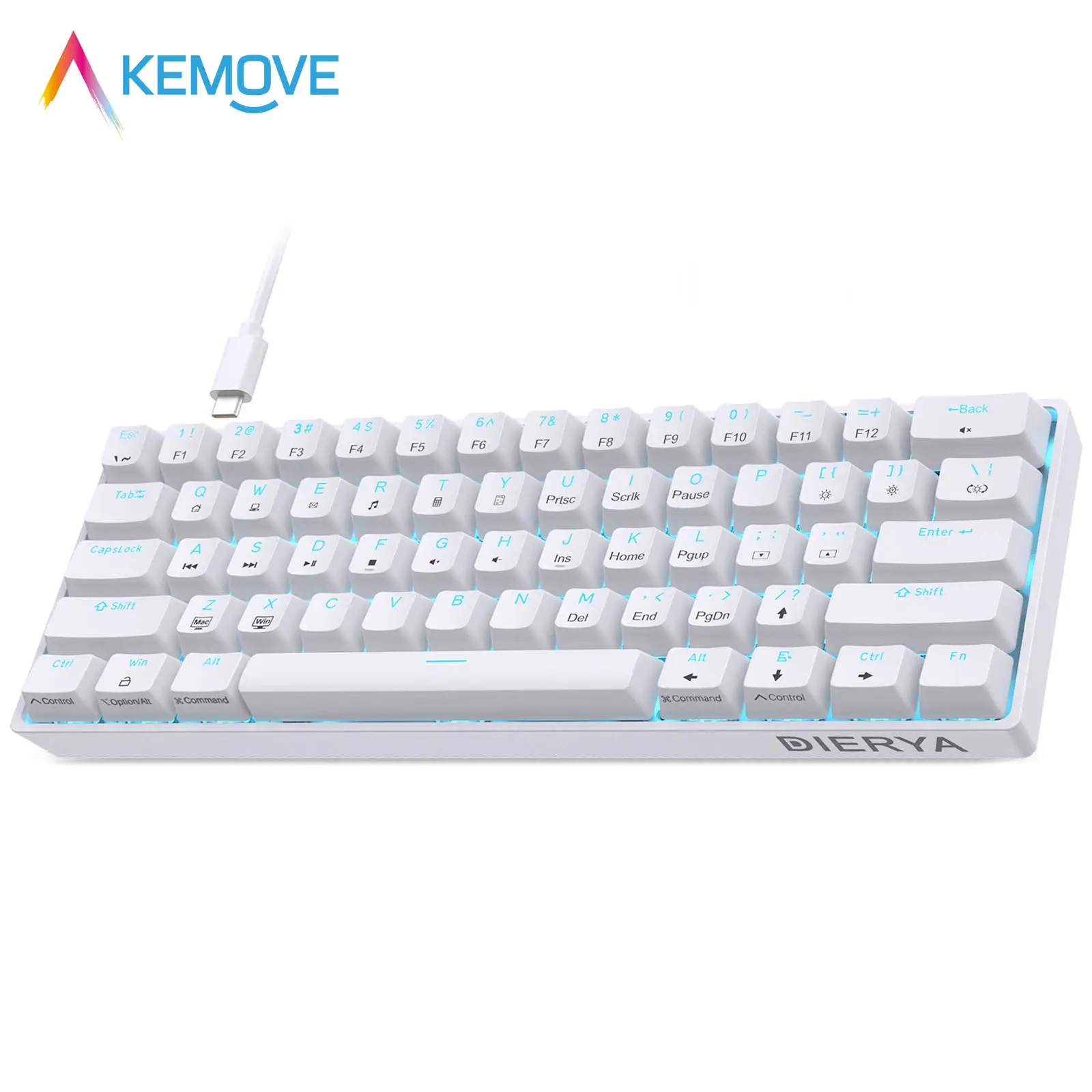 TMKB 68 Keys Wired Keyboard 65% Mechanical Gaming Keyboard Tablet keyboard  for Office Computer PC Gamers Detachable accessories