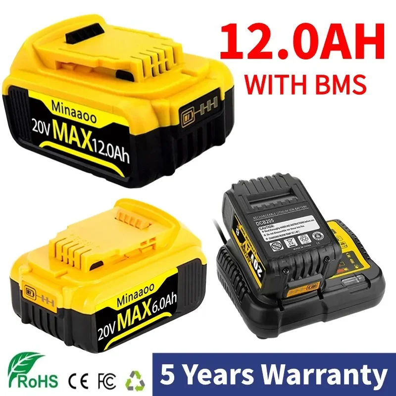 

Original 20V 6.0Ah/8.0Ah/12.0Ah Lithium Replacement Battery For Dewalt Tool 18V DCB184 DCB200 DCB180 DCB181 DCB182 DCB201 DCB206