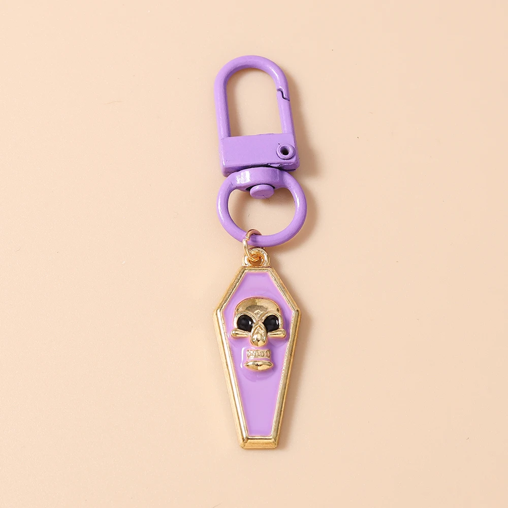 Aihua Gotischer Emaille-Totenkopf-Sarg-Schlüsselanhänger, Auto-Schlüsselanhänger, Handtaschenanhänger, Toten-Sarg-Schlüsselkette, Halloween-Schmuckgeschenk, DIY – Detail 9