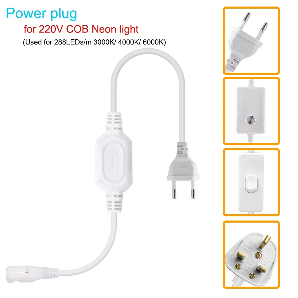 AC-220V-Power-Cord-EU-plug-UK-plug-With-Switch-Dimmer-AC-Power-Plug-For ...