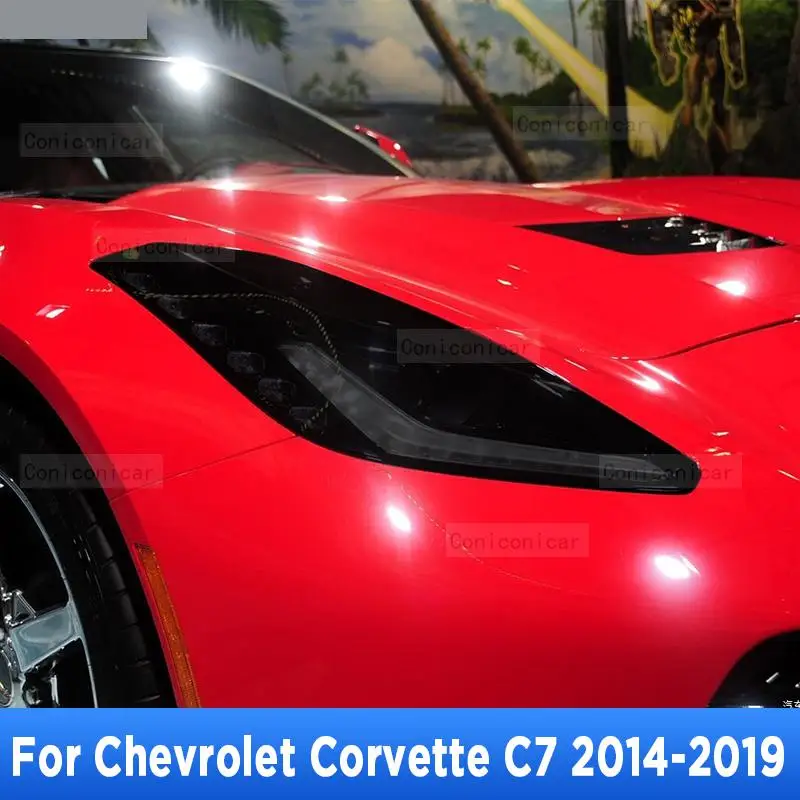 

Car Headlight Protection Tint Anti-Scratch Black Protective Film TPU Stickers For Chevrolet Corvette C7 2014-2019 Accessories