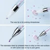1Pc Art White Dual-head Wax Pen with Diamante Embellishment and Rhinestone Picker, Crystal Rhinestone Applicator Manicure Tool 4