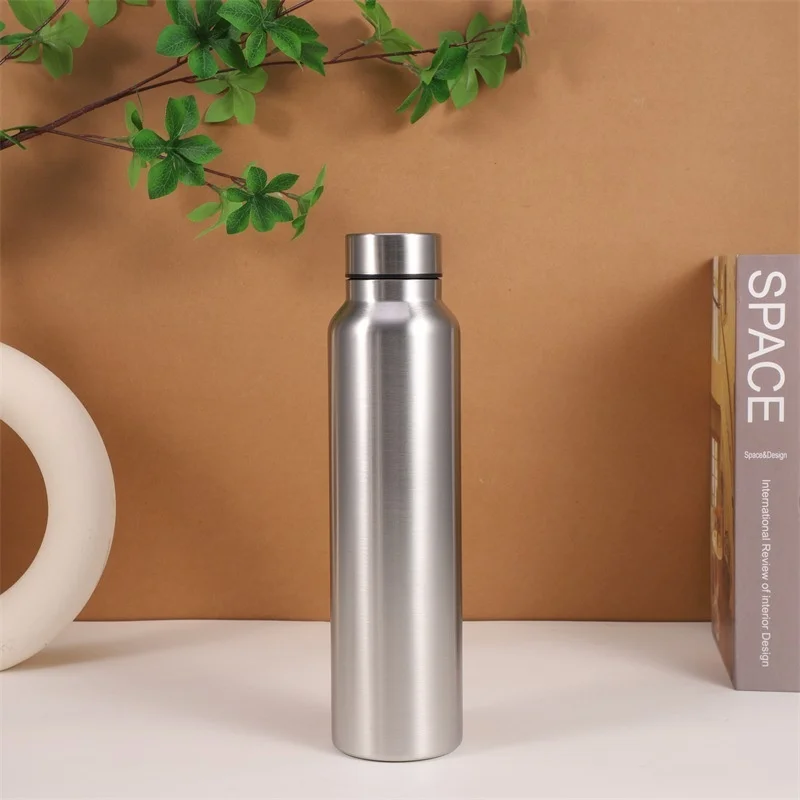 Sports Bottle 1000Ml Stainless Steel Single Layer Water Cup Metal Flask Drinkware Camping Sports Gym