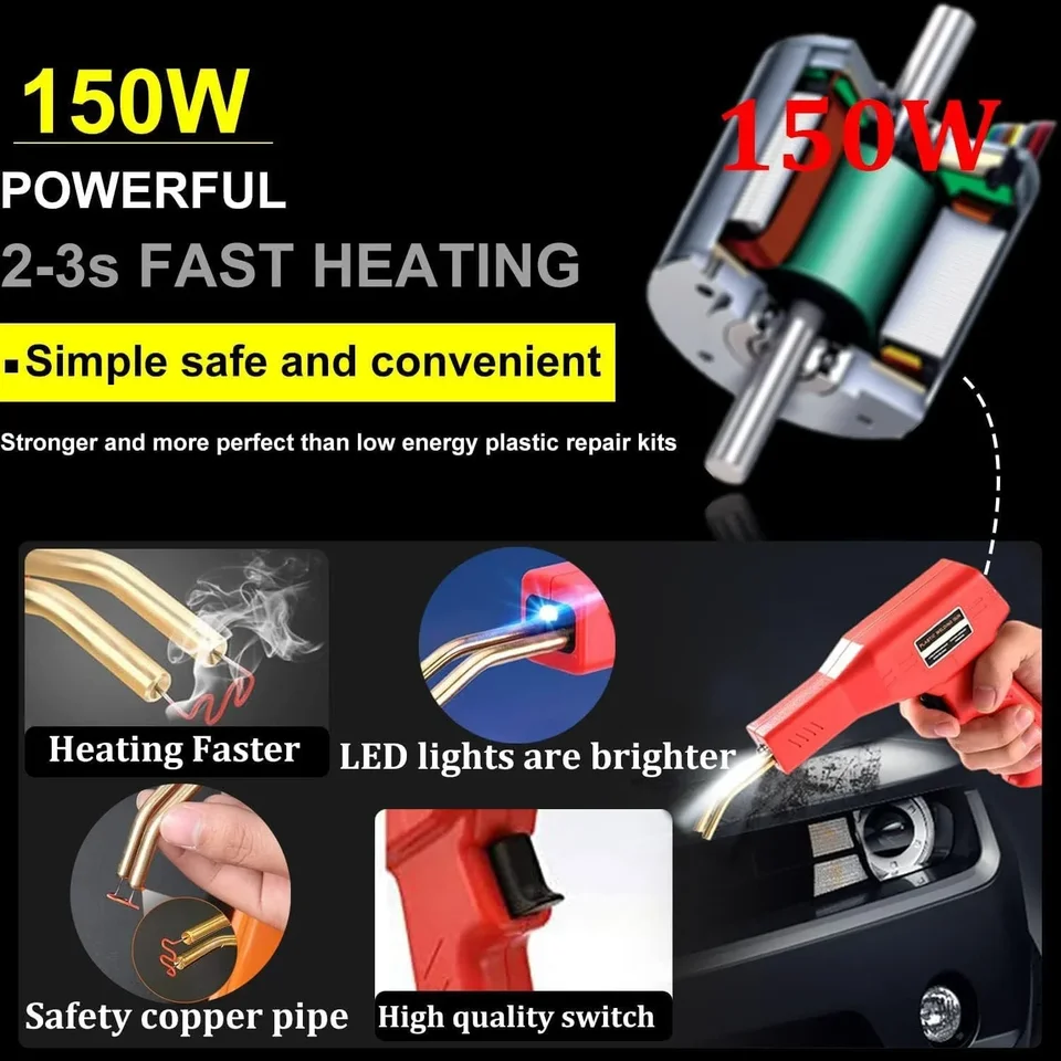150W Saldatrice per plastica kit di riparazione paraurti Auto con 800 pezzi