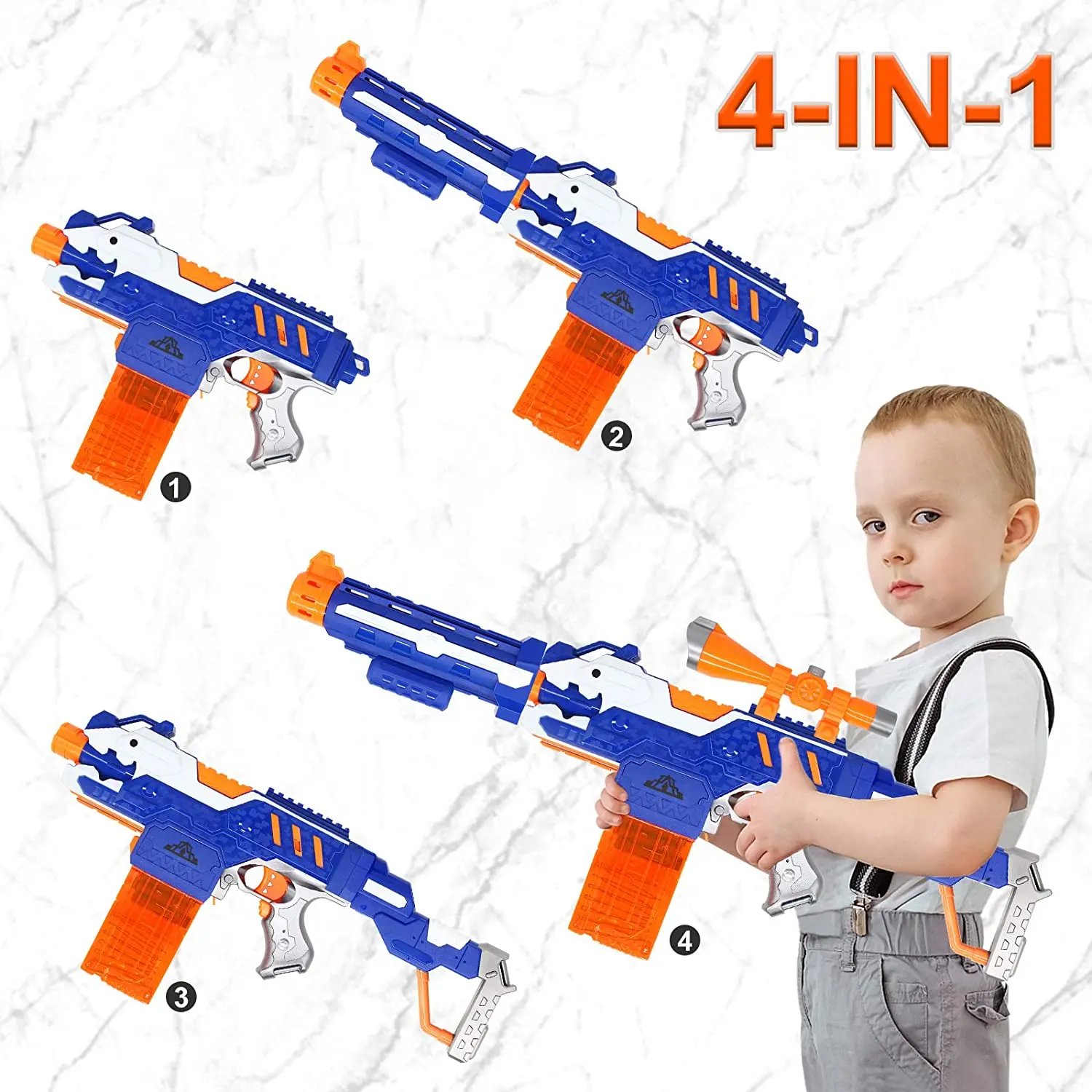 Automatic Toy Gun for Nerf Guns Sniper Soft Bullets, 3 Modes DIY Electric  Foam Blasters with Clips Nerf Gun Darts Shooting Game - AliExpress