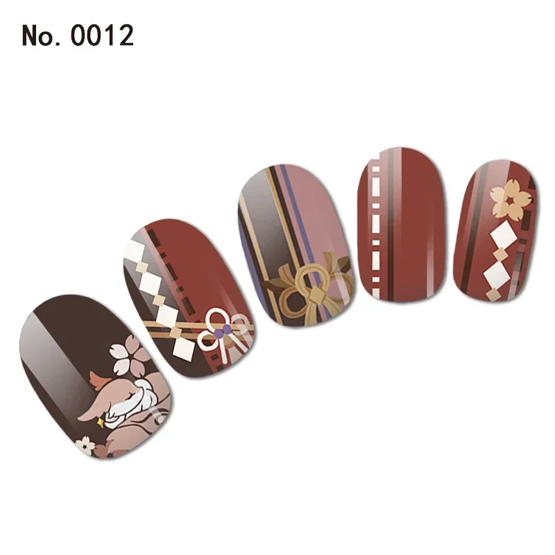 Genshin Impact Merch Zhongli Hutao Xiao Yae Miko Beelzebul Ayato Nail Stickers Merchant Uv Led Light Nail Decal Accessories 5