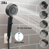 5 Modes Shower Head Black Silver 360 Degrees Rotating High Pressure Sprayer Nozzle Filter Bathroom Shower heads with Stop Button 1