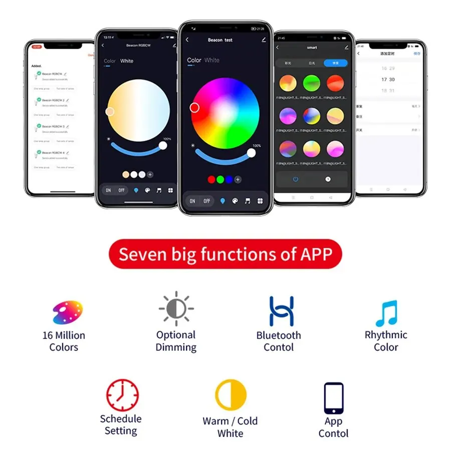 Tuya Bluetooth Smart Downlight 3pcs Full Color Dimming 3 Inch Tuya Bluetooth Control Downlight 10W 85-265v led downlight