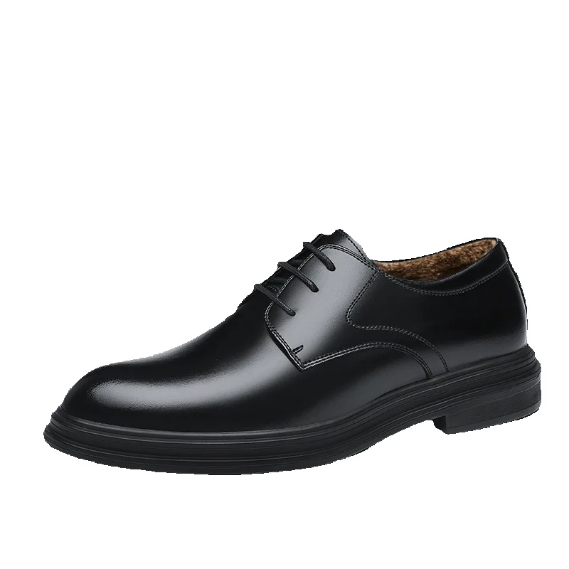 European Warm Series Men's Leather Autumn Winter 6CM Business Formal British Style Height Increase 8CM Wedding Shoes_vogvips.com