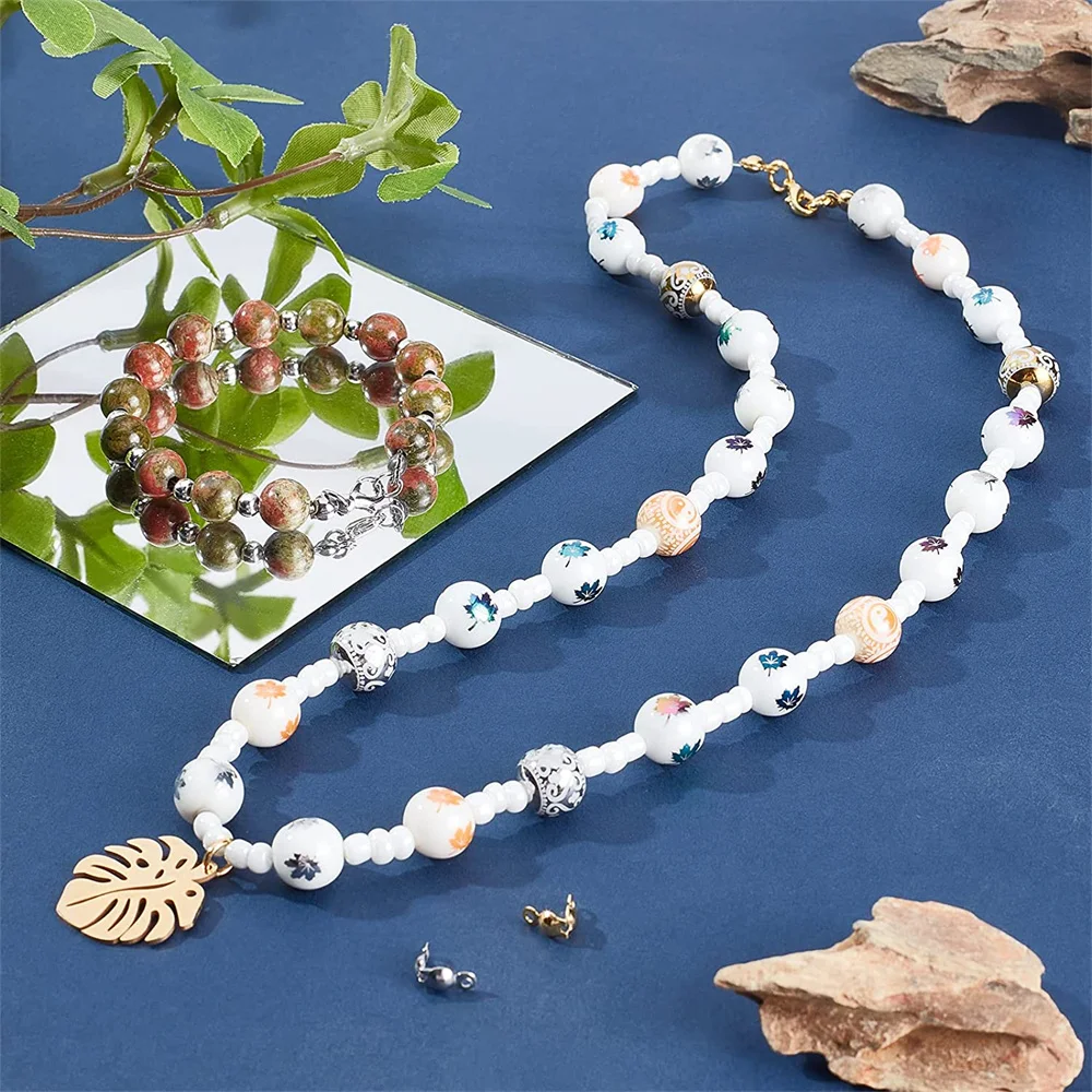 2/4 stücke 925 Sterling Silber End kappen Stecker für DIY Halskette Armband Schmuck Herstellung liefert Handwerk Zubehör Großhandel – Detail 6