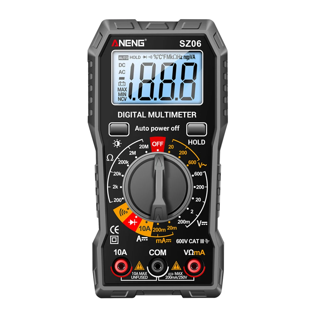 Digital Multimeter Intelligent Multimeter 2000 Counts Voltage Detector LCD Backlit Automatic Shutdown Handheld for Electrician