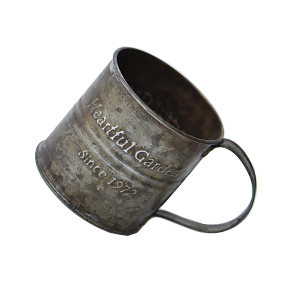 

Retro Wrought Iron Flower Bucket Garden Decoration Metal Vintage Vase Decorative Pot Container