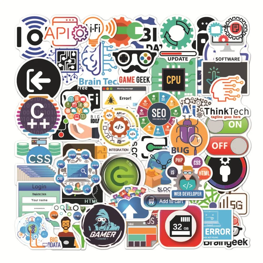 

10/50 шт. программатор интернет-Java наклейки Geek Php Docker Html язык программирования биткоина для телефона ноутбука автомобиля