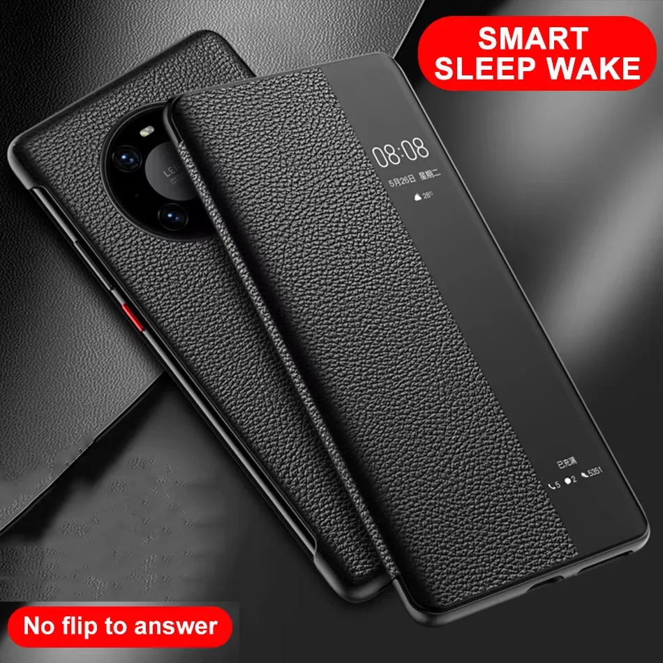 Leather Flip Cover with Smart View and Sleep/Wake Functionality