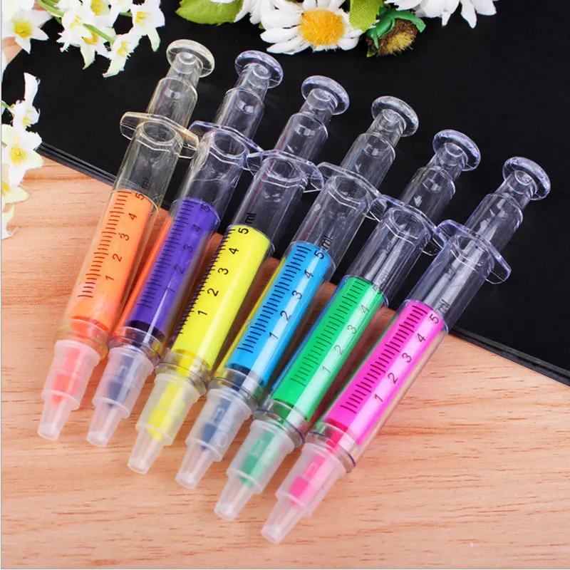 

Шприцевые хайлайтеры, 50 шт., флуоресцентные акварельные ручки для детей, школьные принадлежности для ухода за детьми