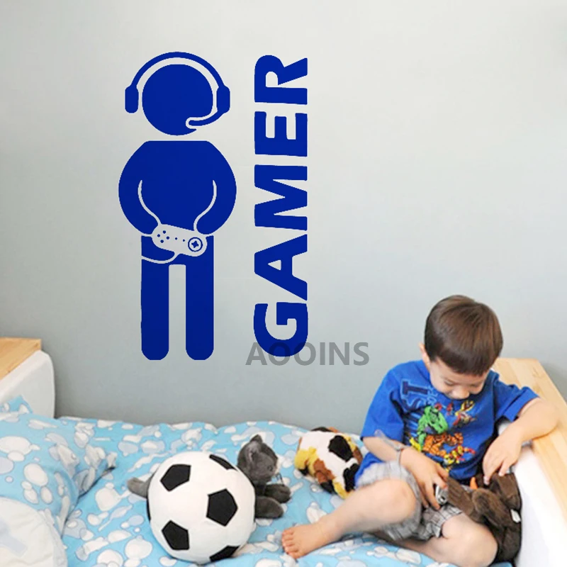 Gaming Gamer Wall Sticker Videogioco Art Wallpaper Joystick Vinyl Wall Decal For Boys Room Play Room Decoration