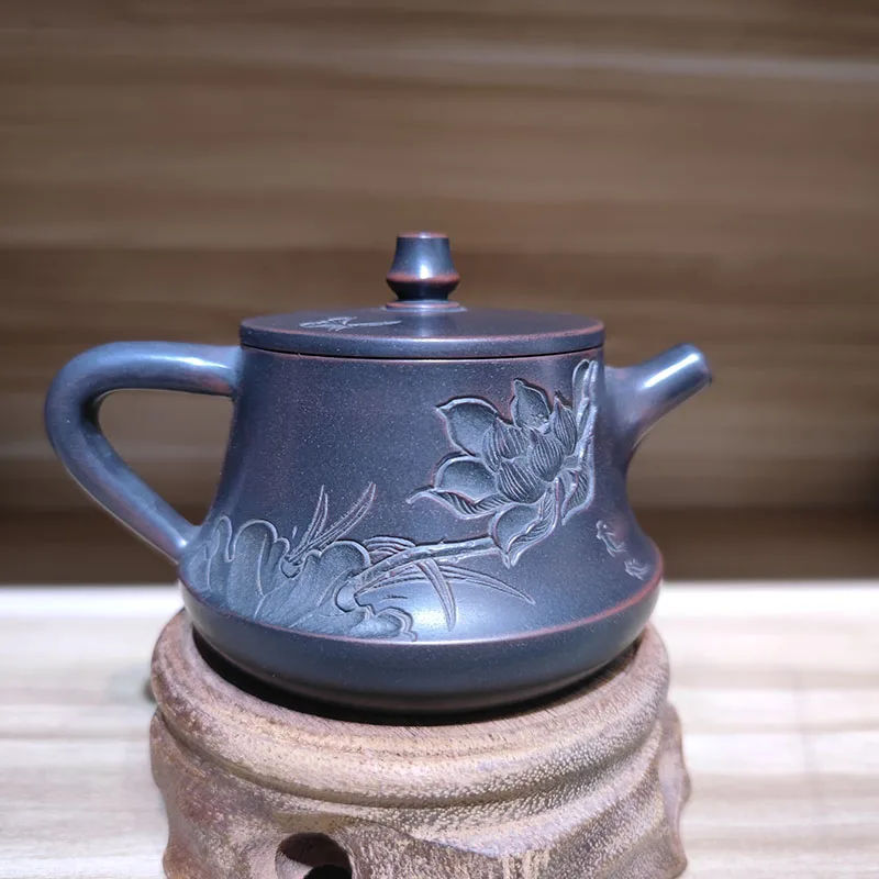 

Глина Nixing ручной работы Zhuchu чайники рельефная ручная резьба с полезной керамикой Nixing 220 см3