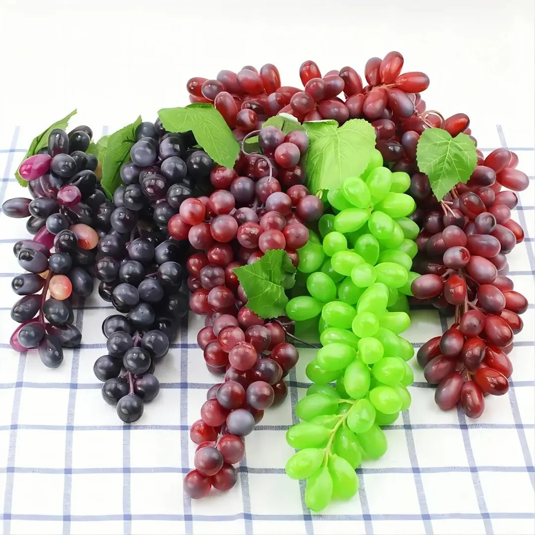 Artificial Fruits And Vegetables Artificial Grapes Simulation Grape String Artificial Fruit Decoration Hanging Plastic Grapes Fake Ornament For Home Decor
