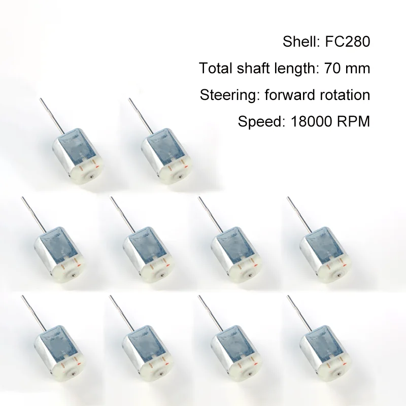 

10 PCS OEM Motor FC280 DC 18000 RPM 70mm DIY Engine For Car Replacement Power Accesseries Forward Rotation Toy High Quality