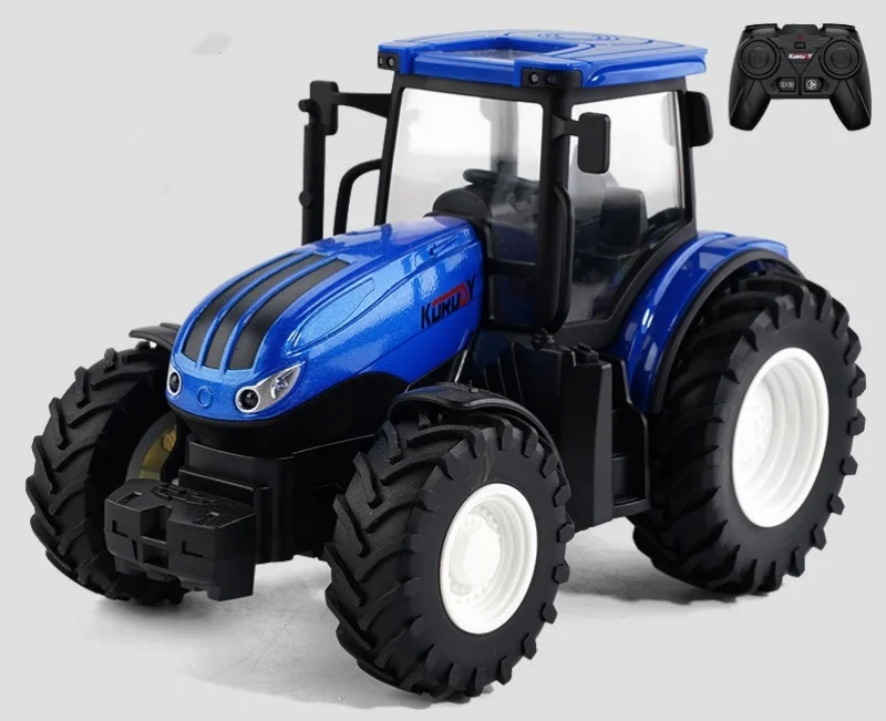 Tracteur Télécommandé Enfant Avec Remorque électrique - 2,4 GHz, Phares LED, Accessoires Ferme - Cadeau 3 à 7 Ans