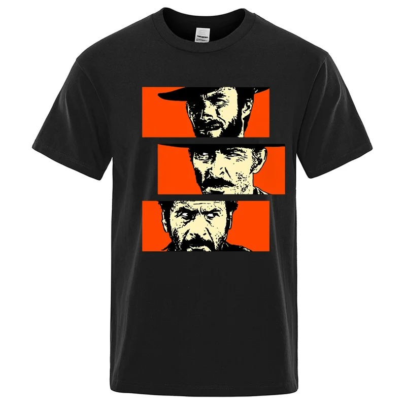 

3D The Good the Bad and Ugly Graphic T Shirt for Men Clothing West Cowboy Tops Tee Shirts Fashion Streetwear Unisex Short Sleeve