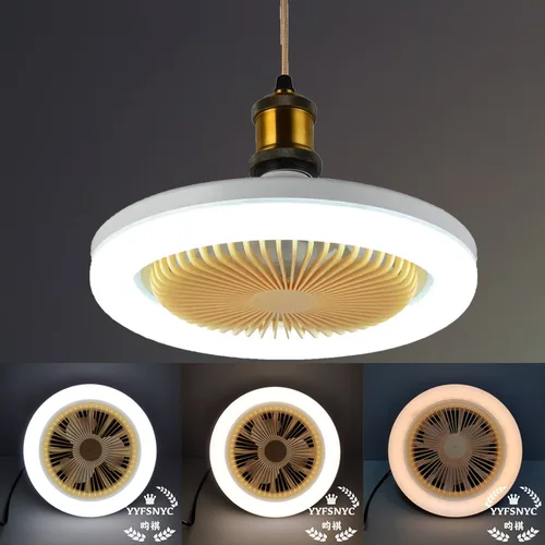 E27 LED 천장 팬 라이트 3 단 냉각 팬 원격 팬 라이트 30W 조도 조절 가능한 천장 팬 라이트, 전기 팬 인공 호흡기 라이트 2