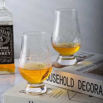 Luxury Engraved Tulip Whiskey Glass Crystal Barware for Cocktails and Spirits 1