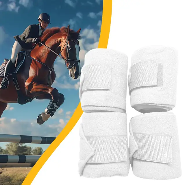 Bandages Wraps For Horses 4 Pieces Elastic Horse Bandages Leg Wraps 98 Inches Soft Equestrian Accessories Front Protector 5
