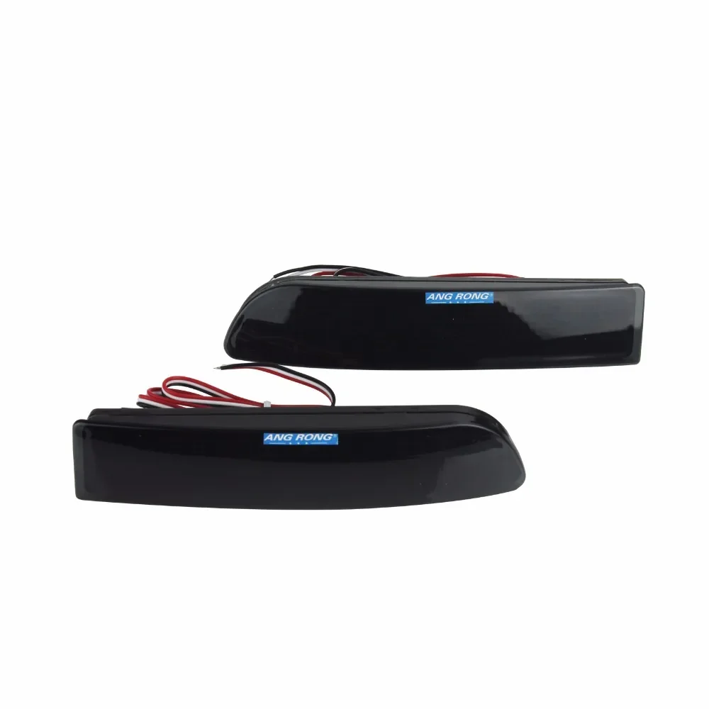 ANGRONG 2x riflettore paraurti posteriore affumicato nero luce freno a LED per Toyota Avensis Estima 2.4 Previa Alphard MK I RAV4 - immagine 2
