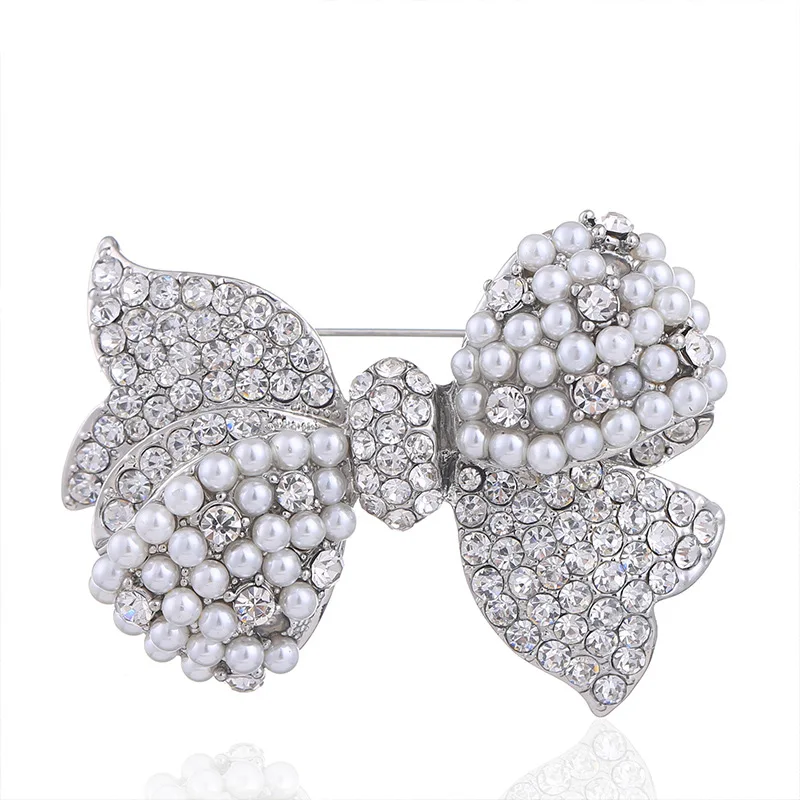 Broche De Lazo Vintage Para Mujer, Elegante Pin Maltado Con Diamant