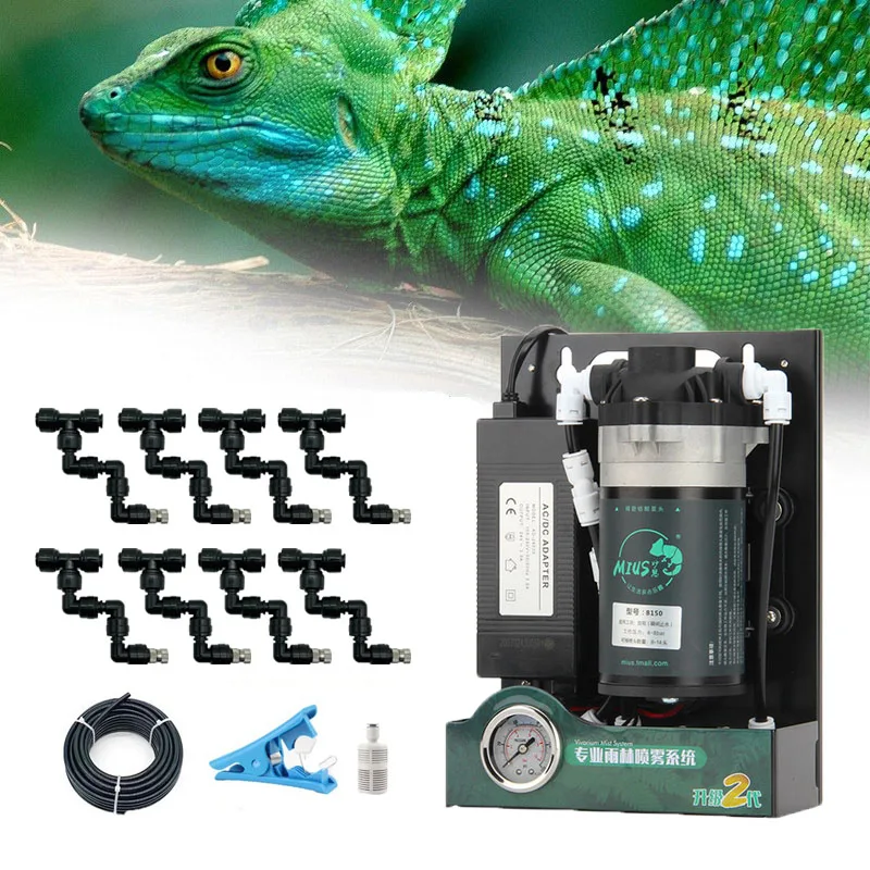 

High Pressure Reptile Fogger Terrariums Humidifier Rainforest Misting System Kits Silent Pump Fog Machine Spraying Garden Spray