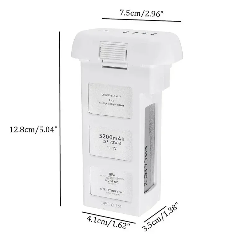 Batterie drone 11.1V 5200mAh compatible DJI Phantom 2/2 Vision/2 Vision+, avec câble de charge